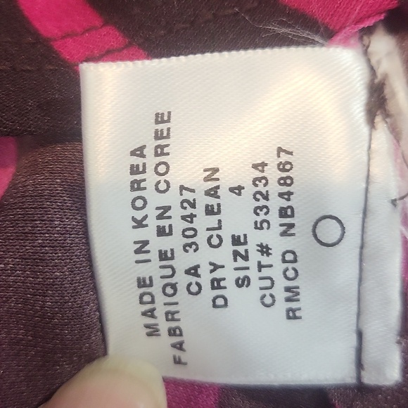 LAUNDRY by SHELLI SEGAL Brown Black Striped Drop Waist V-neck Sleeveless Dress - Picture 14 of 14